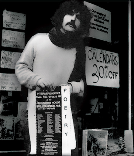 Tony Selding in front of City Lights Bookstore